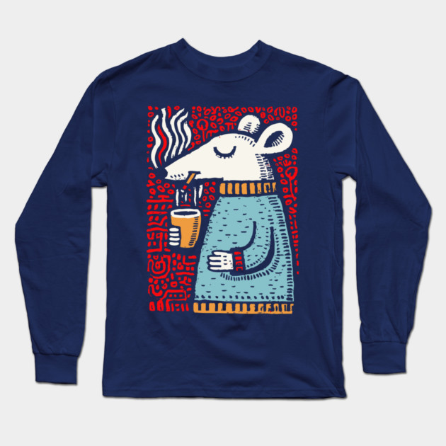 Cozy Rat Barista | The Coffee Enthusiast Long Sleeve T-Shirt by TuncGK