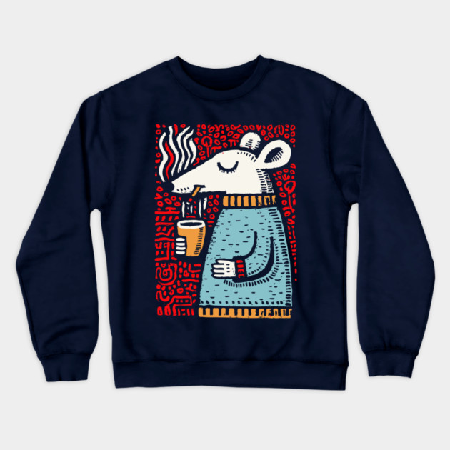 Cozy Rat Barista | The Coffee Enthusiast Crewneck Sweatshirt by TuncGK