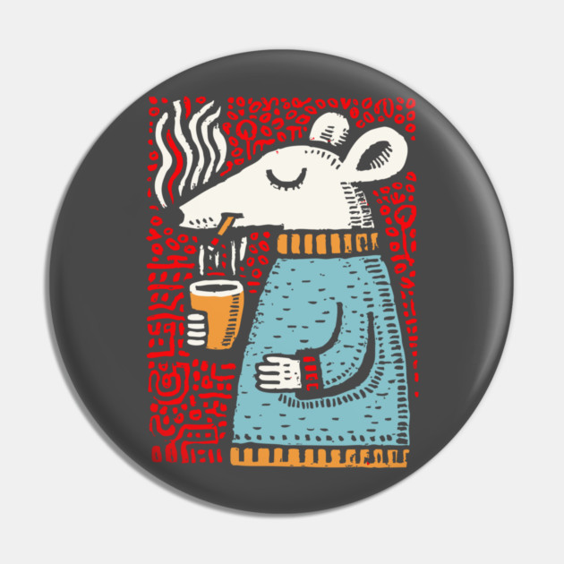 Cozy Rat Barista | The Coffee Enthusiast Pin by TuncGK