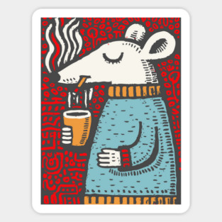 Cozy Rat Barista | The Coffee Enthusiast Sticker
