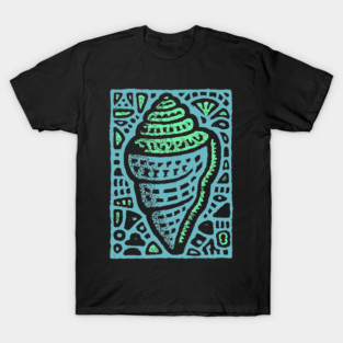 Aqua Conch Shell | The Ocean's Breath T-Shirt