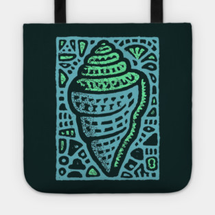 Aqua Conch Shell | The Ocean's Breath Tote