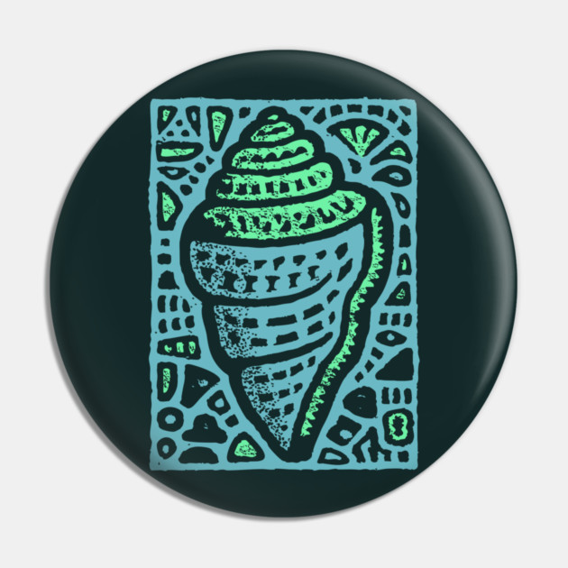 Aqua Conch Shell | The Ocean's Breath Pin by TuncGK