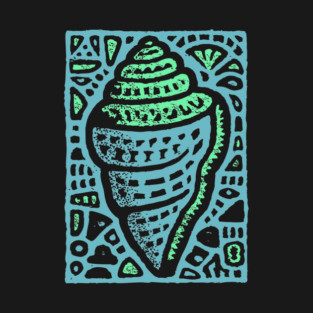 Aqua Conch Shell | The Ocean's Breath T-Shirt