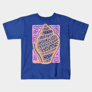 Sunset Conch Shell | Warm Beach Folk Art Kids T-Shirt