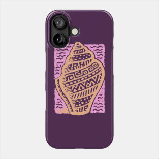 Sunset Conch Shell | Warm Beach Folk Art Phone Case