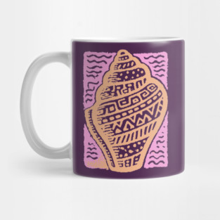 Sunset Conch Shell | Warm Beach Folk Art Mug