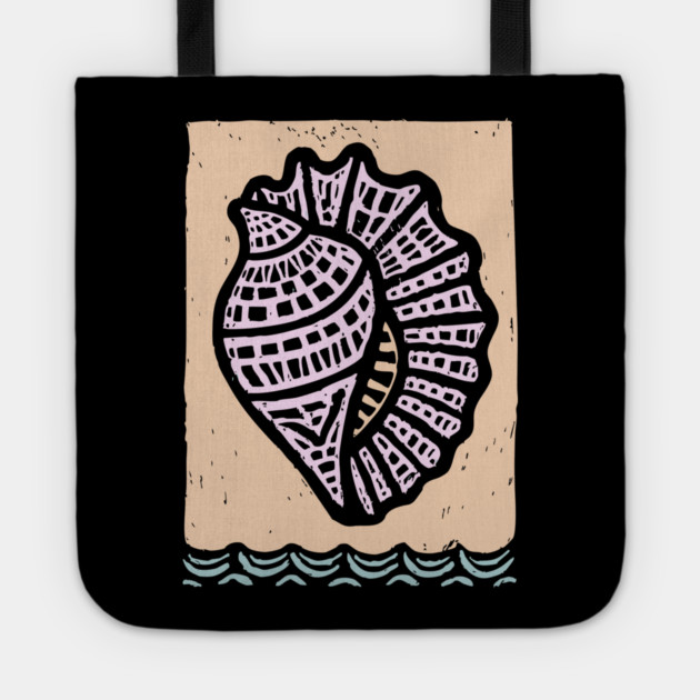 Minimalist Conch Shell | Elegant Line Art Tote by TuncGK