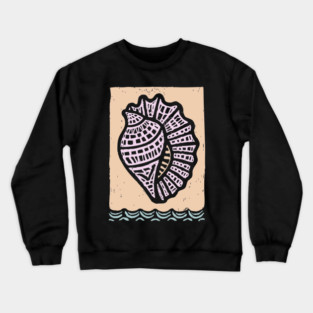 Minimalist Conch Shell | Elegant Line Art Crewneck Sweatshirt