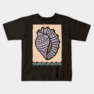 Minimalist Conch Shell | Elegant Line Art Kids T-Shirt