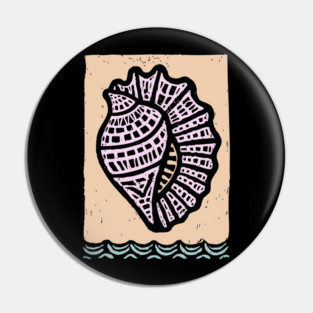 Minimalist Conch Shell | Elegant Line Art Pin