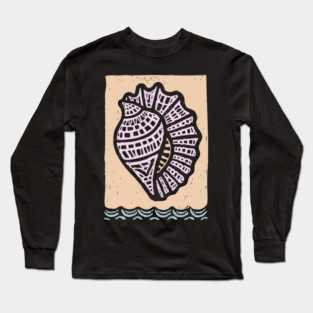 Minimalist Conch Shell | Elegant Line Art Long Sleeve T-Shirt