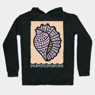Minimalist Conch Shell | Elegant Line Art Hoodie