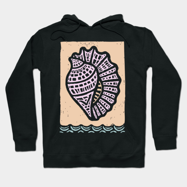 Minimalist Conch Shell | Elegant Line Art Hoodie by TuncGK