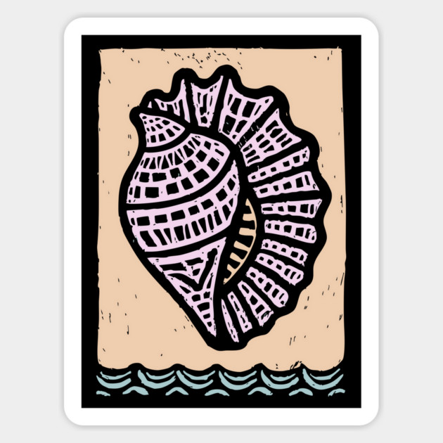 Minimalist Conch Shell | Elegant Line Art Magnet by TuncGK