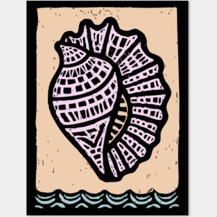 Minimalist Conch Shell | Elegant Line Art Posters and Art
