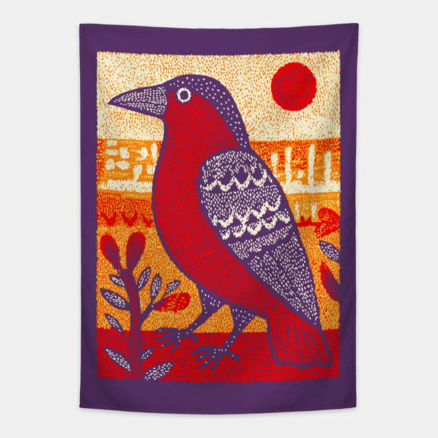 Solar Crow | The Sun Bringer Omen Tapestry by TuncGK