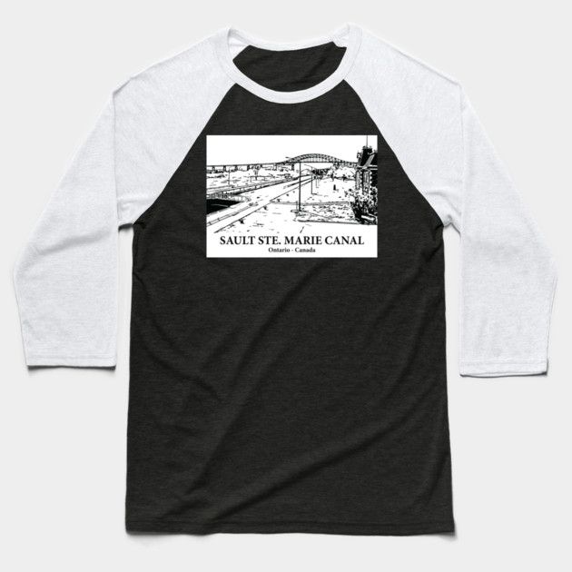 Sault Ste. Marie Canal - Ontario Baseball T-Shirt by Lakeric