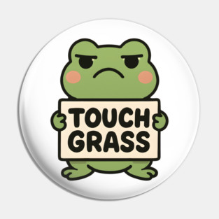 Frog Touch Grass Meme Pin