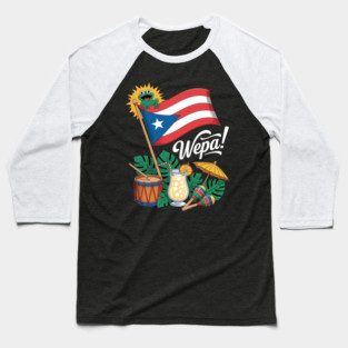 Boricua Christmas Coquito Wepa Puerto Rican Vibes Baseball T-Shirt