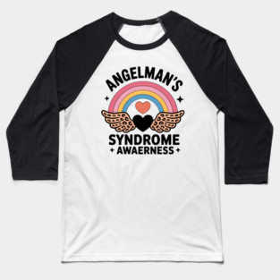 Boho Rainbow Angelman Syndrome Awareness Warrior Neurologist Baseball T-Shirt