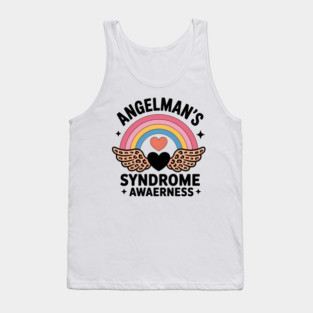 Boho Rainbow Angelman Syndrome Awareness Warrior Neurologist Tank Top