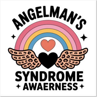 Boho Rainbow Angelman Syndrome Awareness Warrior Neurologist Posters and Art