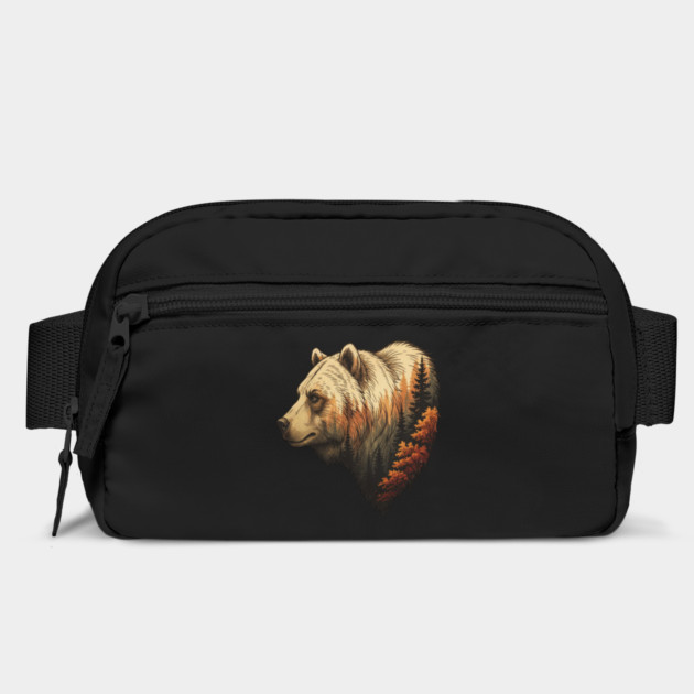 Grizzly Bear Double Exposure Autumn Forest Graphic by BirdsnStuff