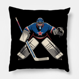 Vintage Ice Hockey Goalie Pillow