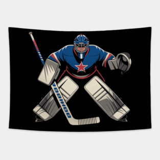 Vintage Ice Hockey Goalie Tapestry