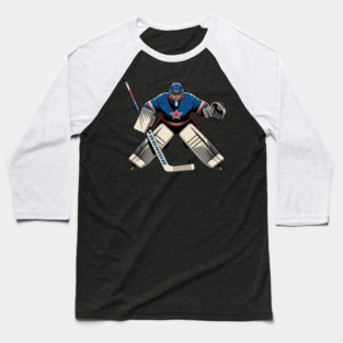 Vintage Ice Hockey Goalie Baseball T-Shirt