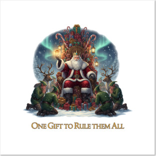 One Gift to Rule Them All Santa Claus Lord of the Rings Posters and Art