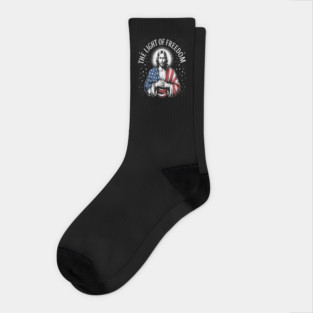 The Light Of Freedom Shines Within Jesus And Liberty Socks