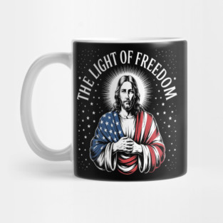 The Light Of Freedom Shines Within Jesus And Liberty Mug
