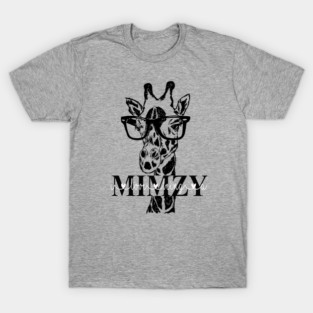 Vintage Giraffe I Love Being A Mimzy Happy Birthday Mothers Day Merry Christmas And Happy New Year T-Shirt
