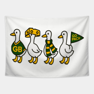 Green Bay Silly Goose Funny packers Football Tapestry