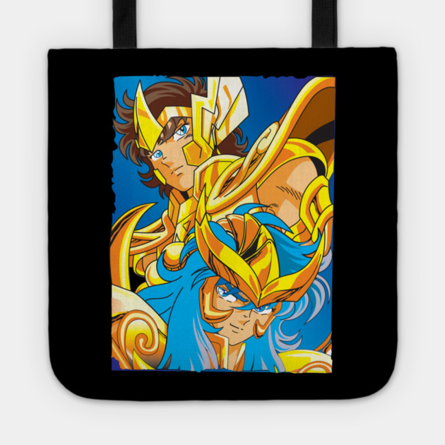 Aiolia and Camus Saint Seiya Gold Saints Tote by Otaku Vibes