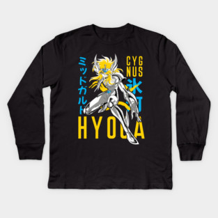 Cygnus Hyoga Saint Seiya Dynamic Pose Kids Long Sleeve T-Shirt