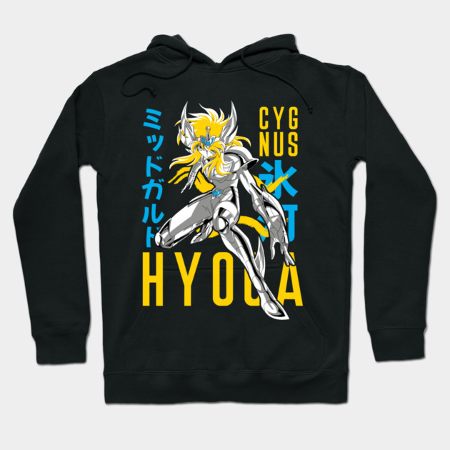Cygnus Hyoga Saint Seiya Dynamic Pose Hoodie by Otaku Vibes