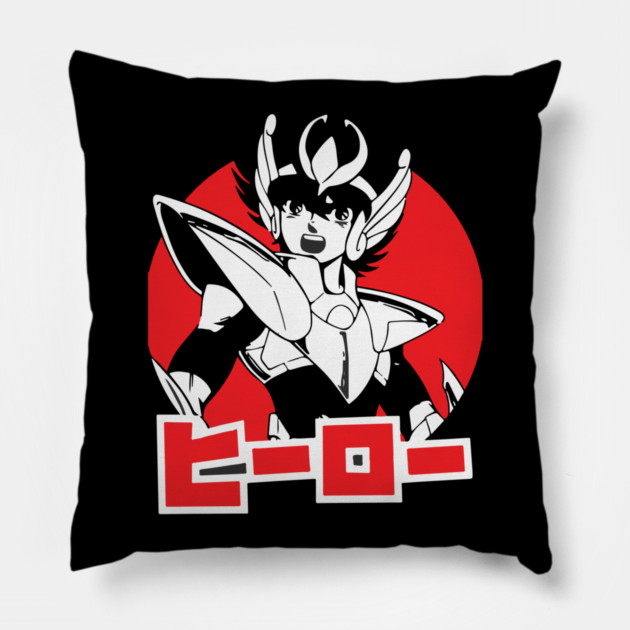 Pegasus Seiya Saint Seiya Retro Style Pillow by Otaku Vibes