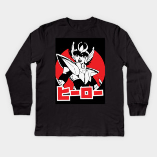 Pegasus Seiya Saint Seiya Retro Style Kids Long Sleeve T-Shirt