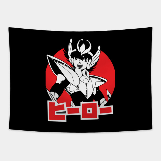 Pegasus Seiya Saint Seiya Retro Style Tapestry by Otaku Vibes