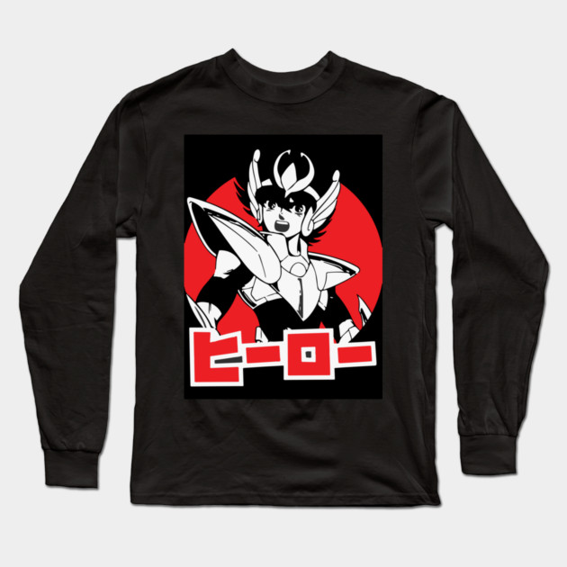 Pegasus Seiya Saint Seiya Retro Style Long Sleeve T-Shirt by Otaku Vibes