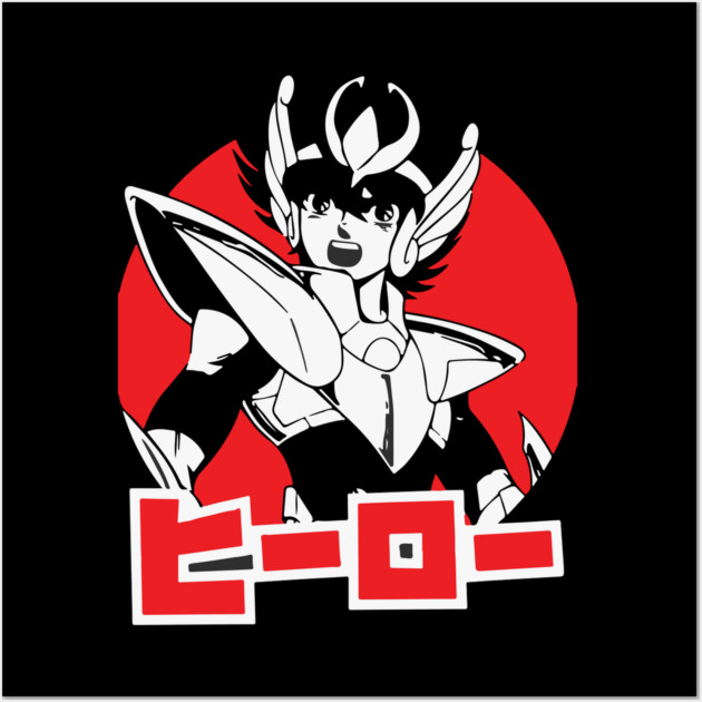 Pegasus Seiya Saint Seiya Retro Style Wall Art by Otaku Vibes