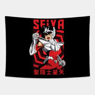 Pegasus Seiya Saint Seiya Battle Stance Tapestry