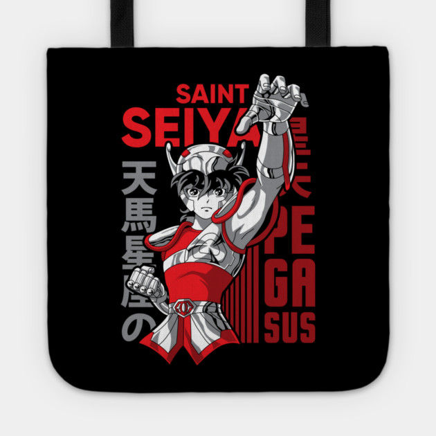 Pegasus Seiya Saint Seiya Heroic Pose Tote by Otaku Vibes