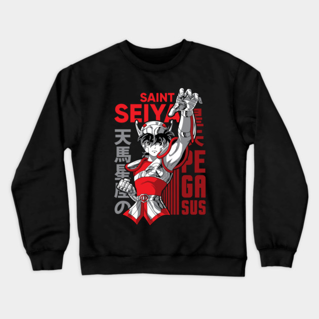 Pegasus Seiya Saint Seiya Heroic Pose Crewneck Sweatshirt by Otaku Vibes