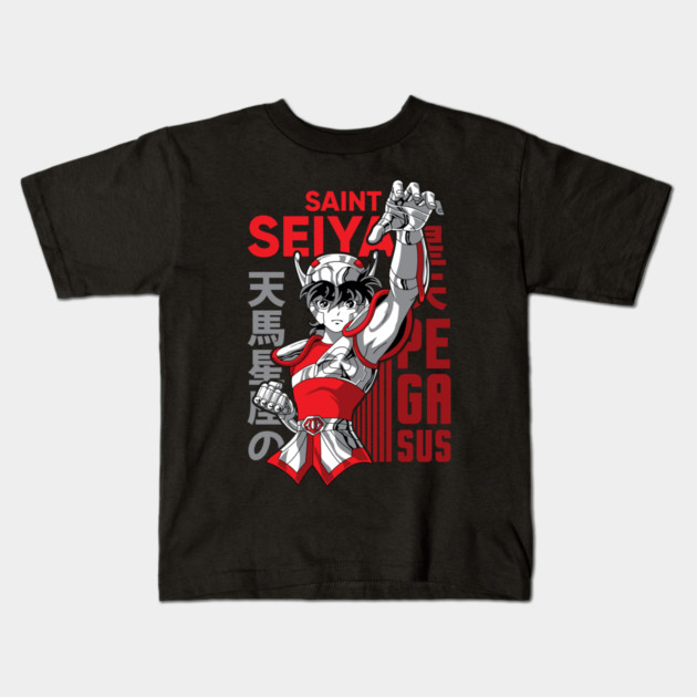 Pegasus Seiya Saint Seiya Heroic Pose Kids T-Shirt by Otaku Vibes