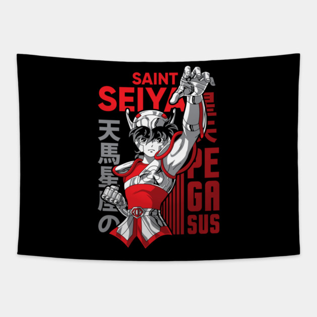 Pegasus Seiya Saint Seiya Heroic Pose Tapestry by Otaku Vibes