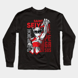 Pegasus Seiya Saint Seiya Heroic Pose Long Sleeve T-Shirt